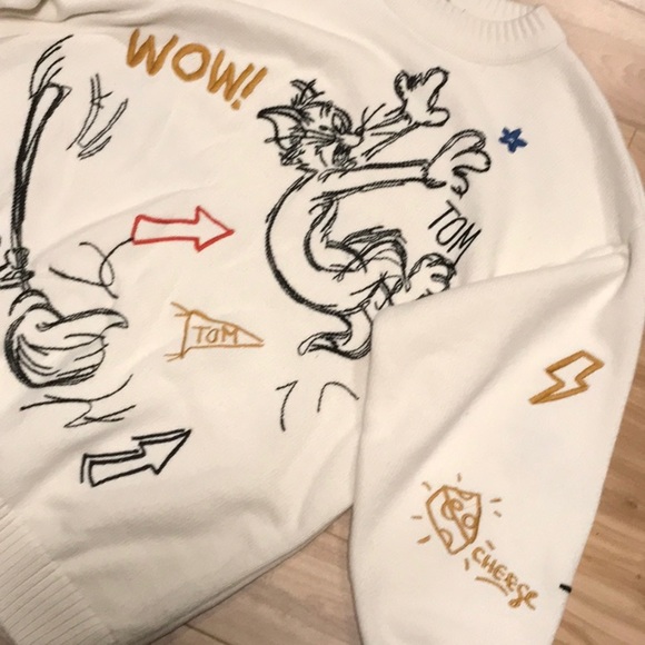 Tom and Jerry adult pullover sweater by Peacebird - Picture 3 of 6